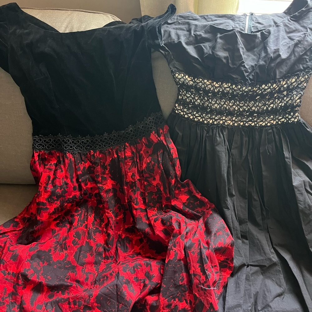 Vintage Elegant Black and Red Dresses